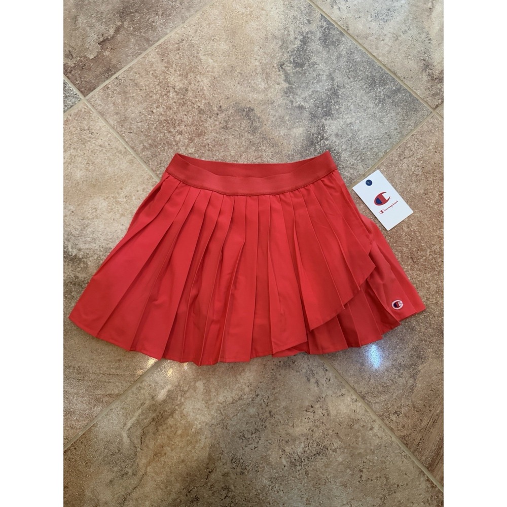 Girls' Champion Woven Pleated Skort Poppy Red Size Small NWT Tennis Skirt